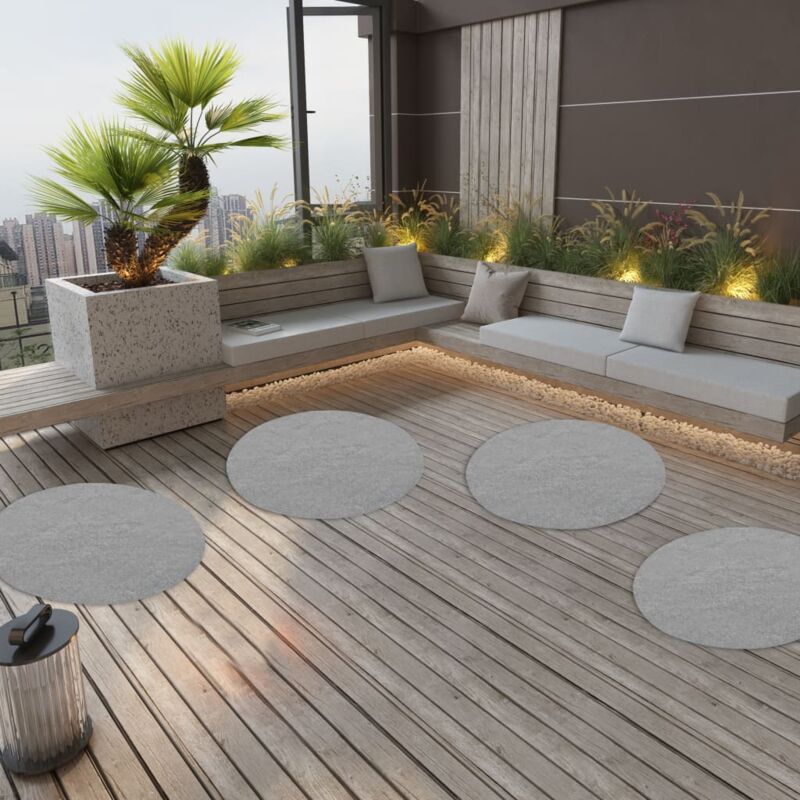 foto del prodotto vidaxl erba artificiale con tacchetti d. 95 cm grigio rotondo