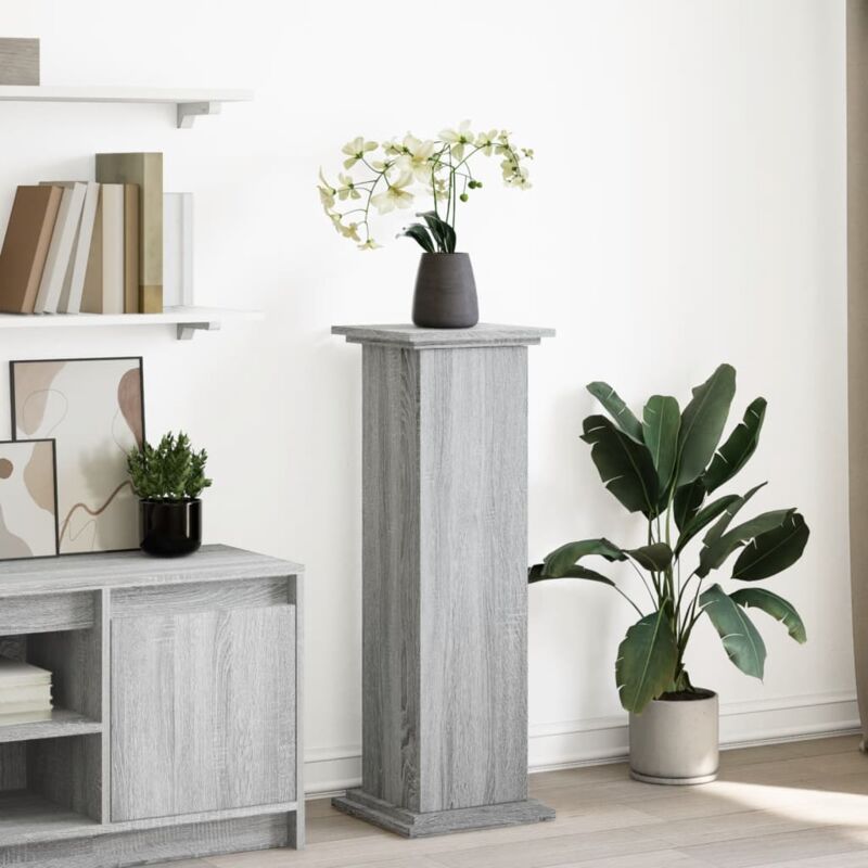 foto del prodotto vidaxl espositore con portaoggetti grigio sonoma 31x30x90cm truciolato