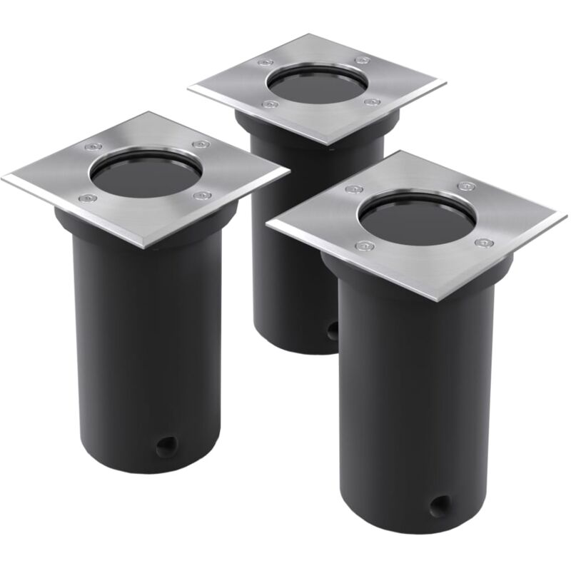 foto del prodotto vidaxl faretti a incasso per esterno set 3 pz quadrati