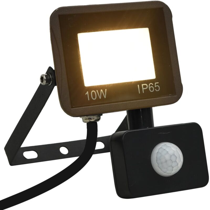 foto del prodotto vidaxl faretto a led con sensore 10 w bianco caldo