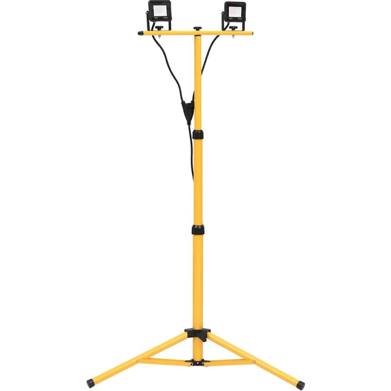 foto del prodotto vidaxl faretto a led con treppiede 2x10 w bianco caldo