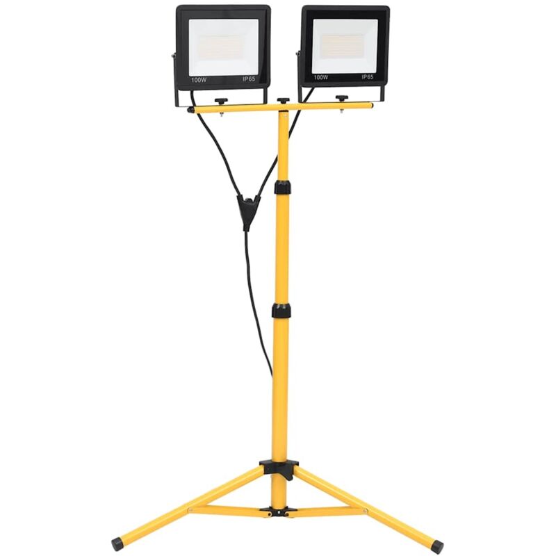 foto del prodotto vidaxl faretto a led con treppiede 2x100 w bianco caldo