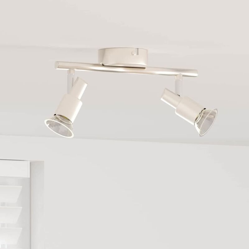foto del prodotto vidaxl faretto da soffitto 2 vie regolabile nickel spazzolato gu10