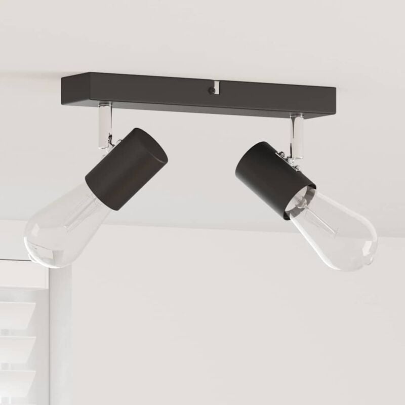 foto del prodotto vidaxl faretto da soffitto 2 vie regolabili nero e27