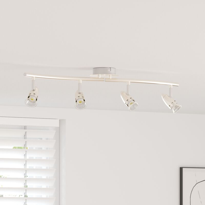 foto del prodotto vidaxl faretto da soffitto regolabile a 4 vie nichel opaco gu10
