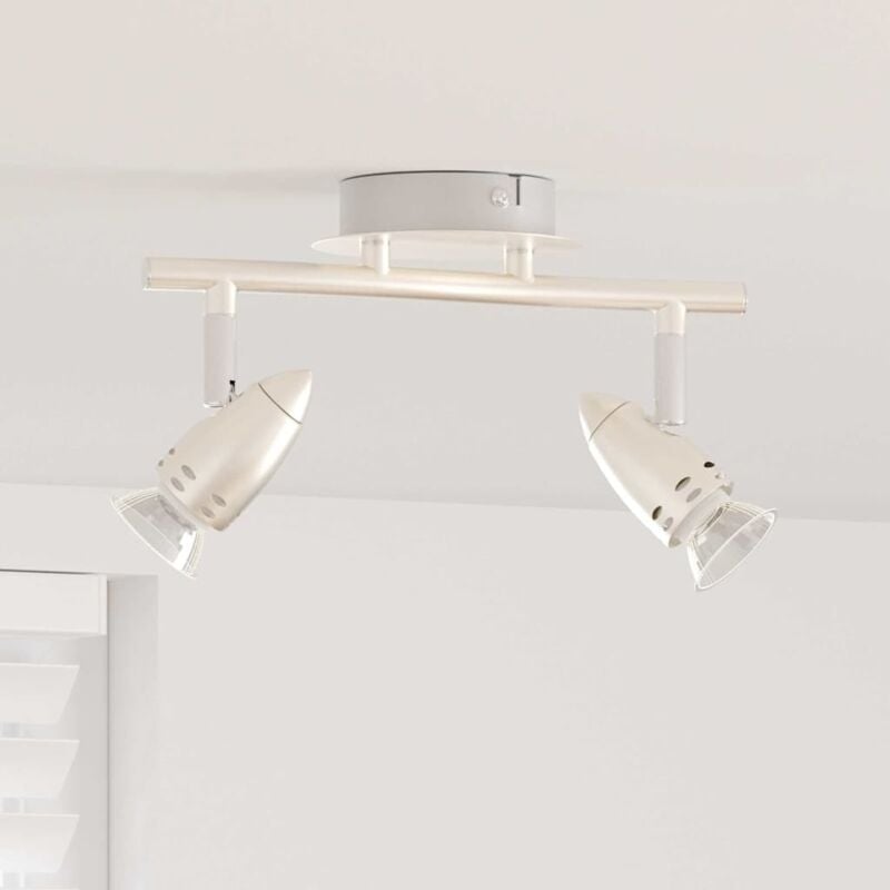 foto del prodotto vidaxl farettto da soffitto 2 vie regolabili nichel opaco gu10