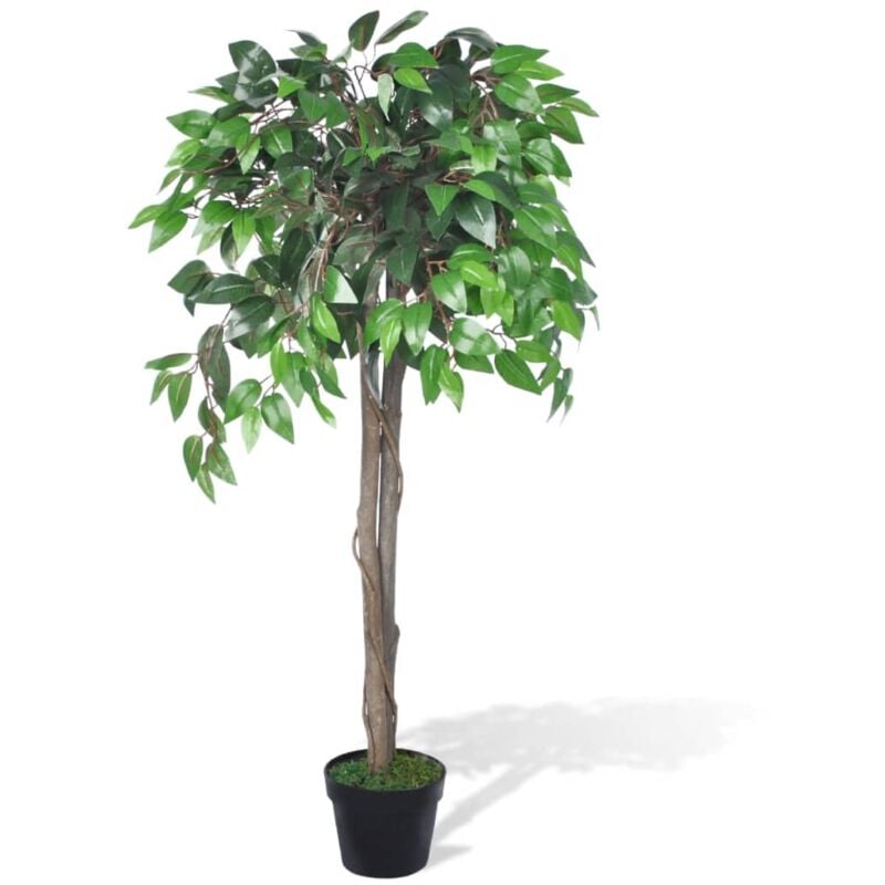 foto del prodotto vidaxl ficus nano artificiale decorativo con vaso tronco in legno varie dimensioni dimensioni 110 cm