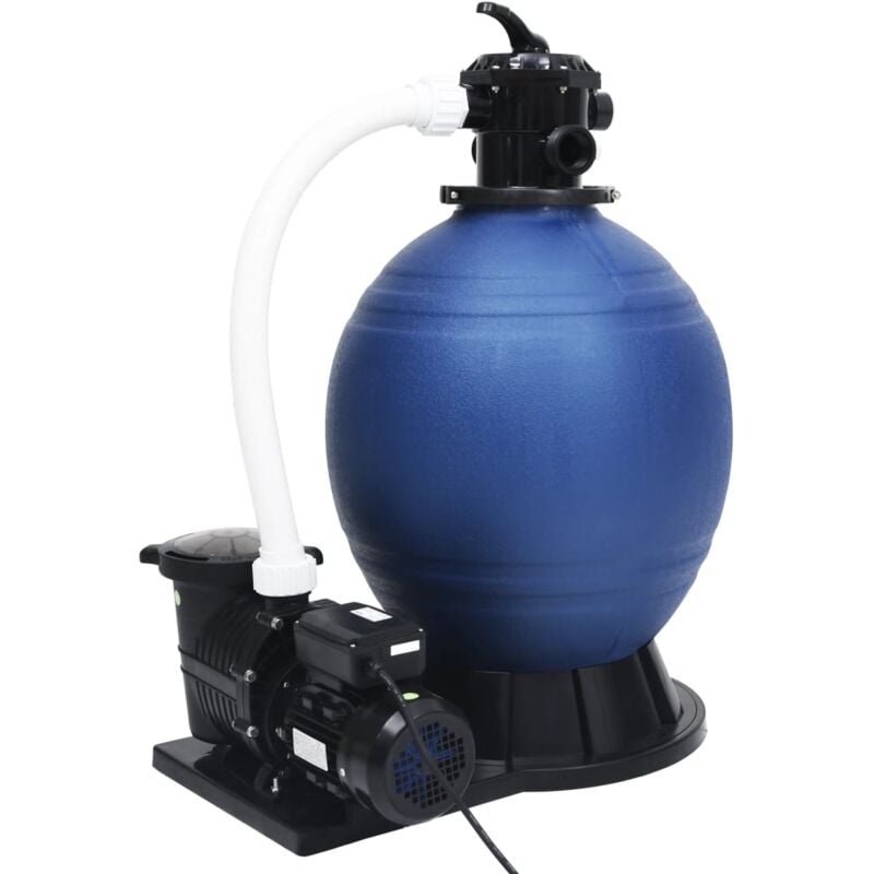 foto del prodotto vidaxl filtro a sabbia con pompa a 7 vie da 1000 w blu e nero