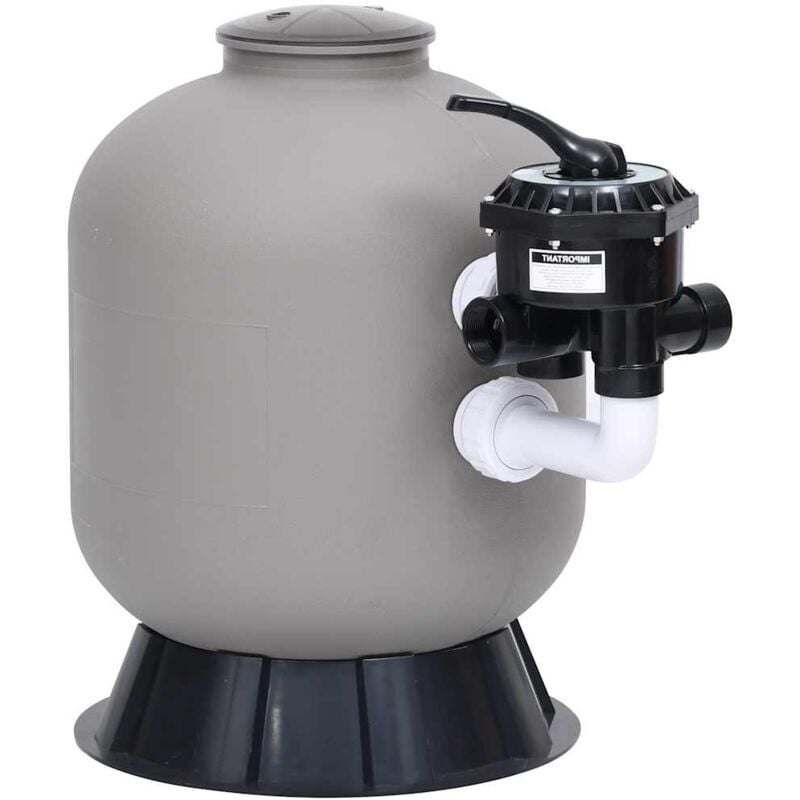 foto del prodotto vidaxl filtro a sabbia laterale per piscine valvola 6 vie 350mm grigio