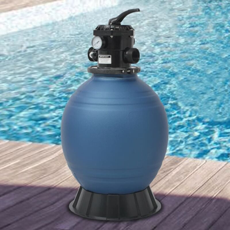 foto del prodotto vidaxl filtro a sabbia per piscine valvola a 6 posizioni blu 460 mm