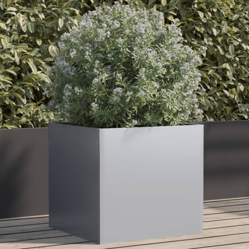 foto del prodotto vidaxl fioriera argento 49x47x46 cm in acciaio zincato