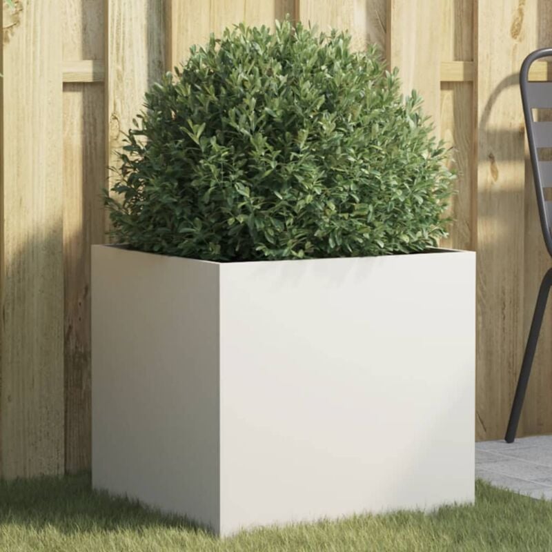 foto del prodotto vidaxl fioriera bianca 49x47x46 cm in acciaio