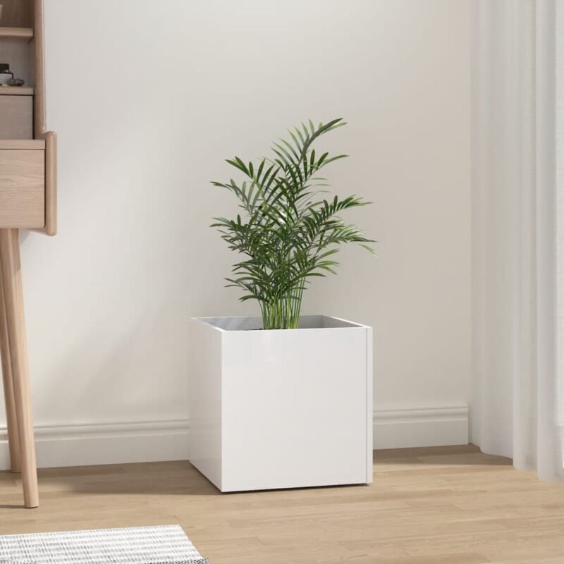 foto del prodotto vidaxl fioriera bianco lucido 40x40x40 cm in legno multistrato