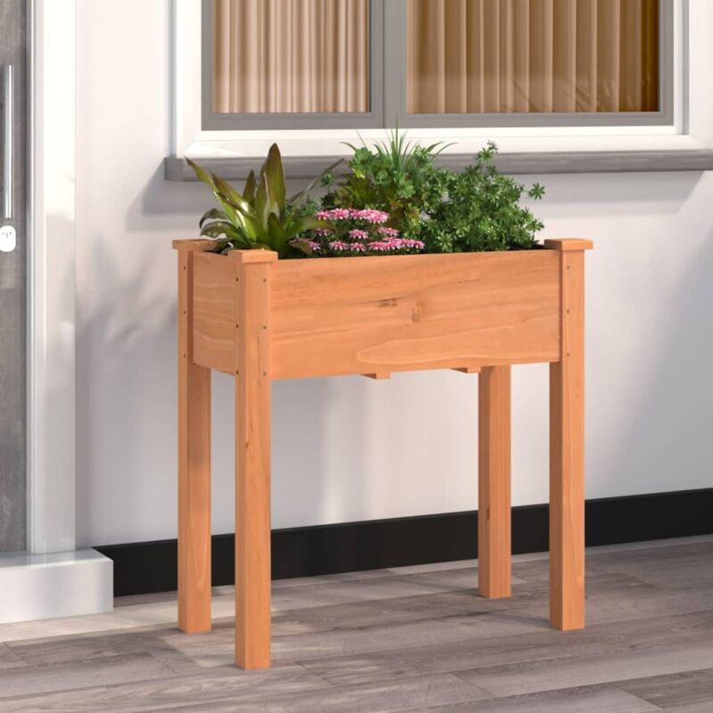 foto del prodotto vidaxl fioriera con fodera marrone 71x37x76 cm legno massello di abete