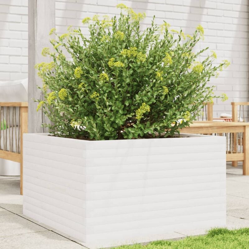 foto del prodotto vidaxl fioriera da giardino bianca 80x80x45,5cm legno massello di pino
