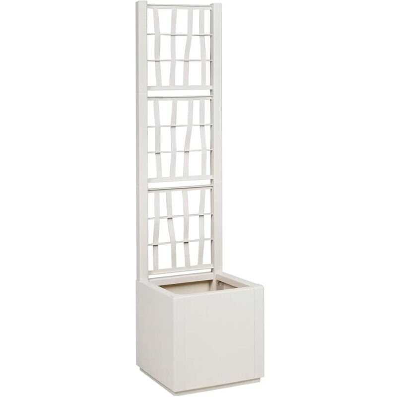 foto del prodotto vidaxl fioriera da giardino con trellis bianco 36x36x140 cm in pp