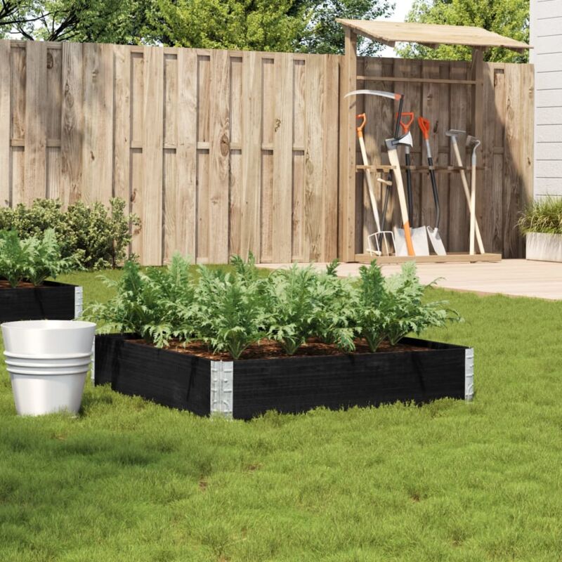 foto del prodotto vidaxl fioriera da giardino nera 100x100 cm in legno massello di pino