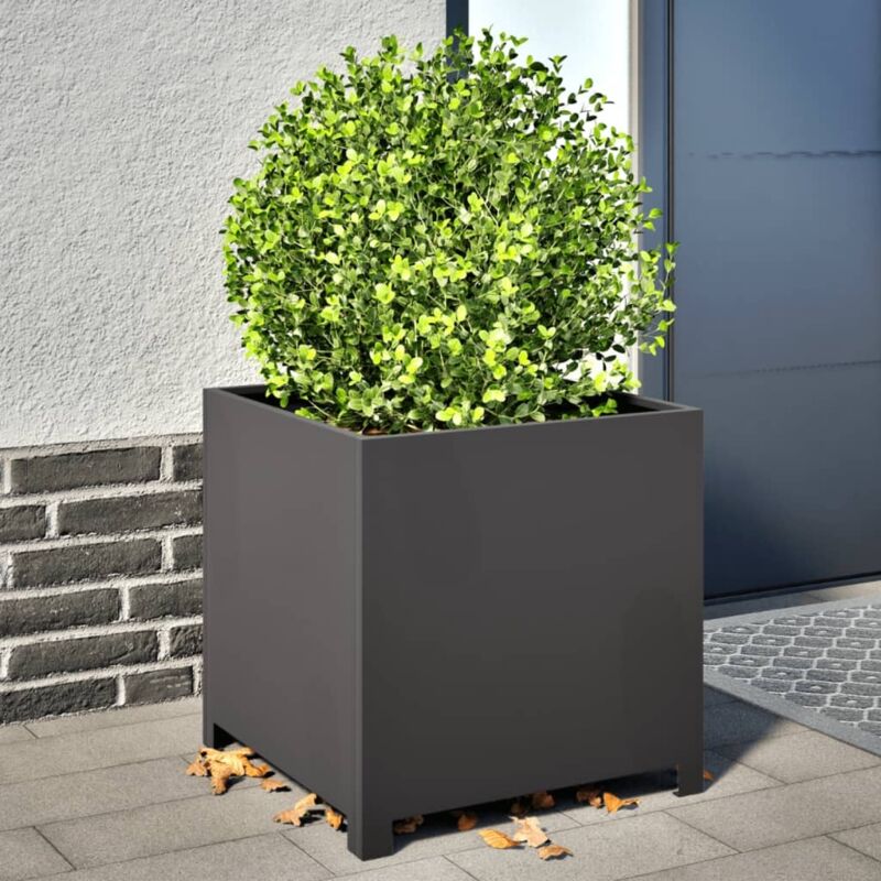 foto del prodotto vidaxl fioriera da giardino nera 50x50x50 cm in acciaio