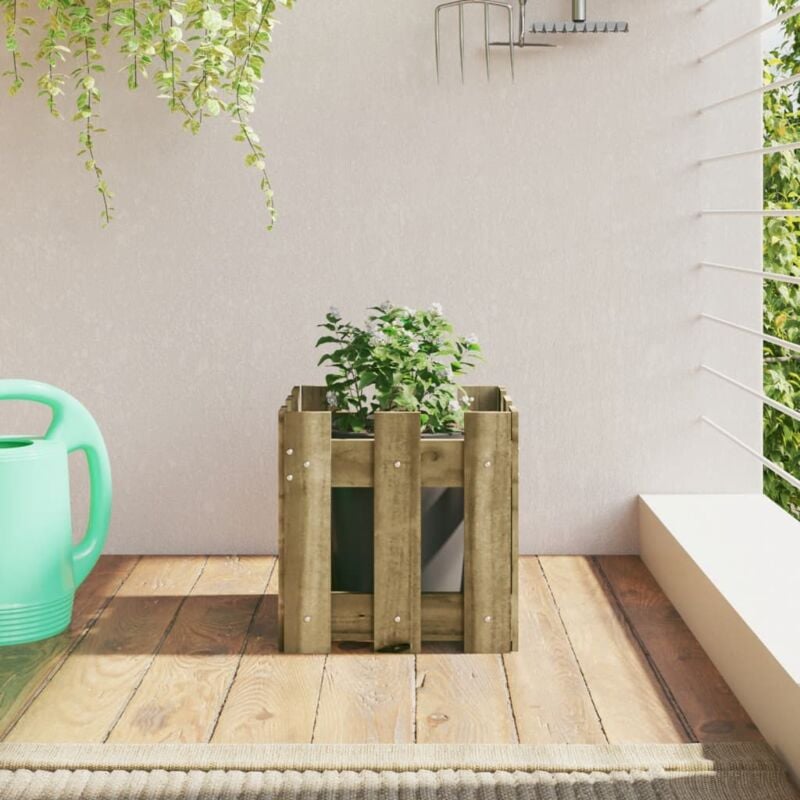 foto del prodotto vidaxl fioriera giardino a recinzione 30x30x30pino massello impregnato