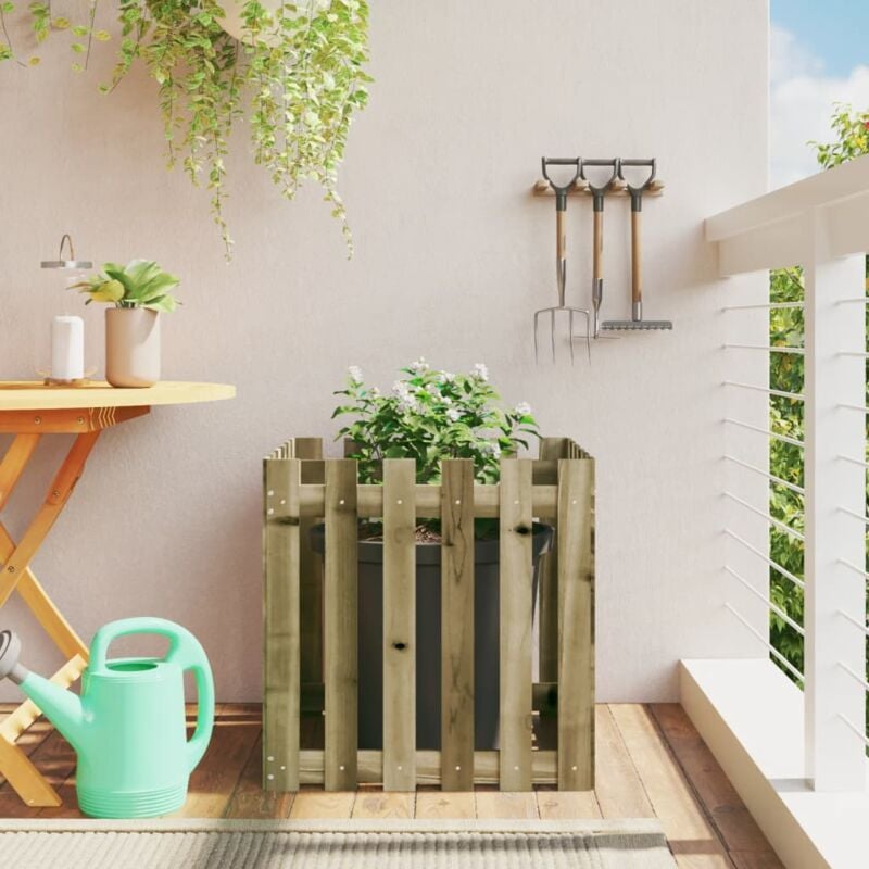 foto del prodotto vidaxl fioriera giardino a recinzione 60x60x60 cm in pino impregnato