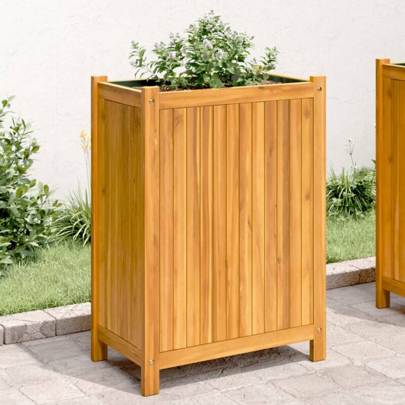 foto del prodotto vidaxl fioriera giardino con rivestimento 54x31x75 cm massello acacia