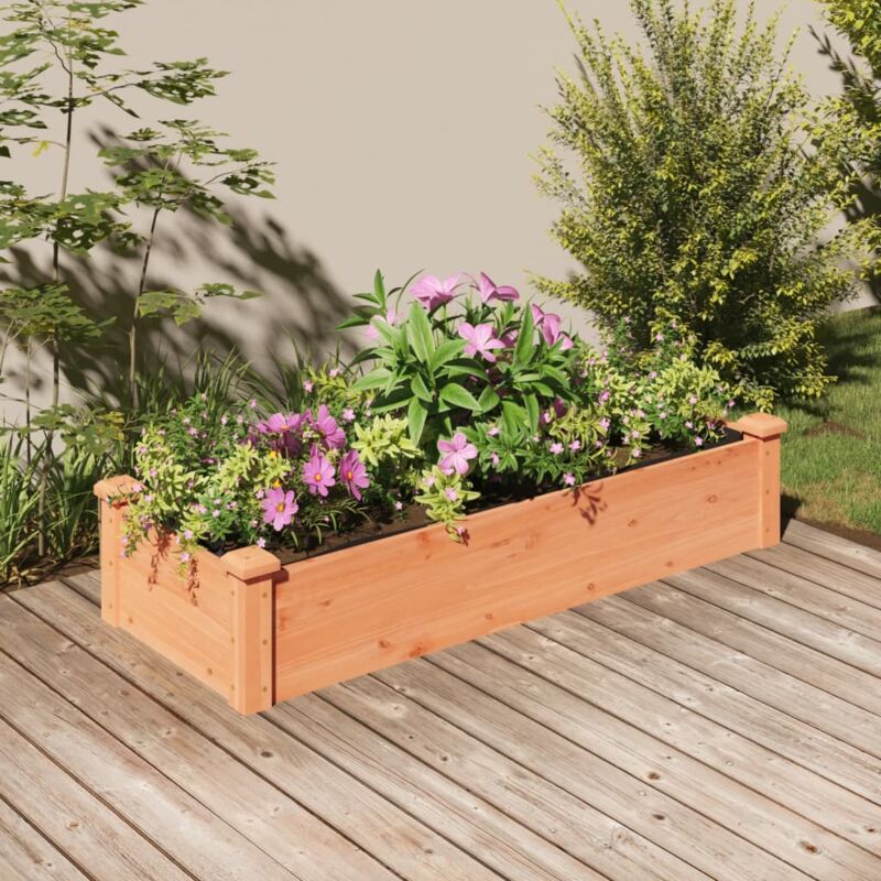 foto del prodotto vidaxl fioriera giardino fodera marrone 120x45x25cm massello abete