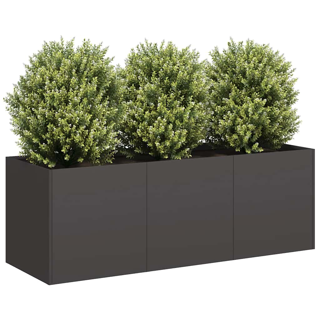 foto del prodotto vidaxl fioriera nera 120x40x40 cm in acciaio laminato a freddo