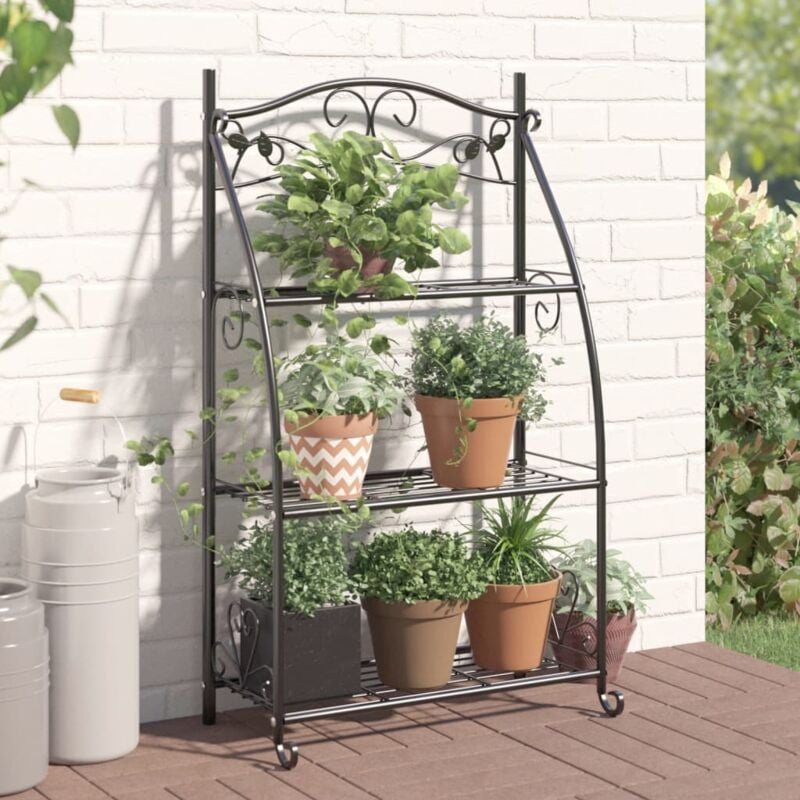 foto del prodotto vidaxl fioriera nera 56x30x96cm in acciaio