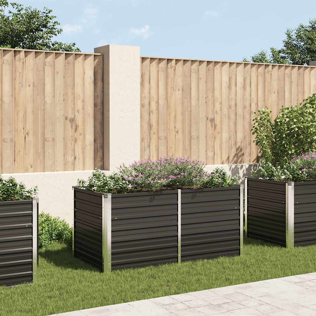 foto del prodotto vidaxl fioriera rialzata antracite 160x80x77 cm in acciaio zincato