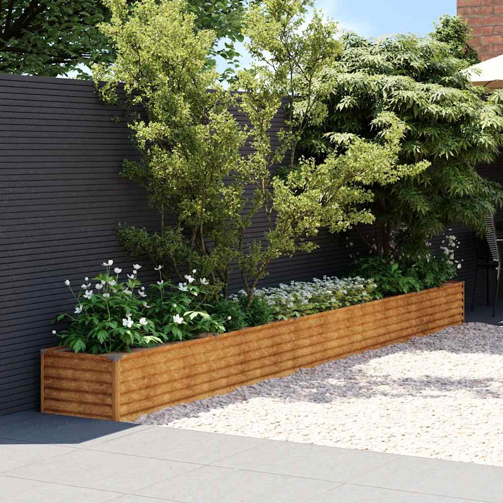 foto del prodotto vidaxl fioriera rialzata da giardino 482x50x36 cm in acciaio corten