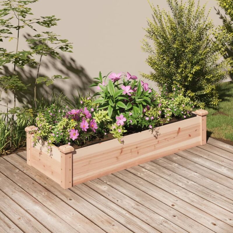 foto del prodotto vidaxl fioriera rialzata da giardino fodera 120x45x25cm massello abete