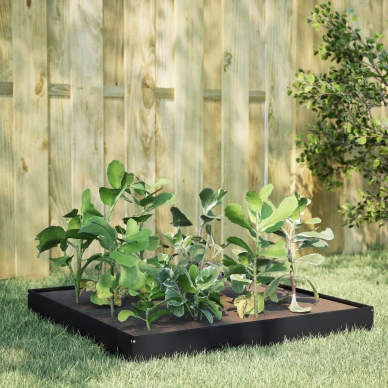 foto del prodotto vidaxl fioriera rialzata da giardino nera 100x100x18,5 cm in acciaio