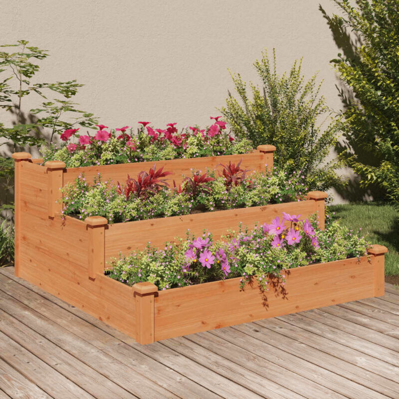 foto del prodotto vidaxl fioriera rialzata giardino marrone 120x120x56 cm massello abete