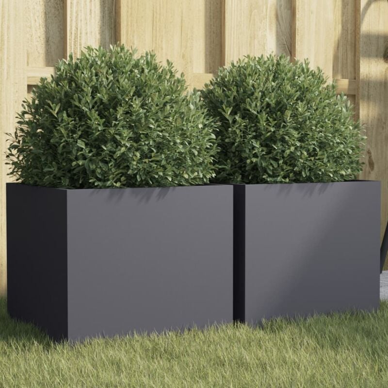 foto del prodotto vidaxl fioriere 2 pz antracite 32x30x29 cm in acciaio