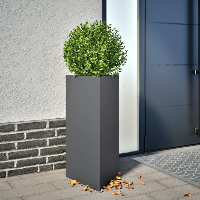 foto del prodotto vidaxl fioriere 2 pz antracite triangolari 40x34,5x70 cm in acciaio
