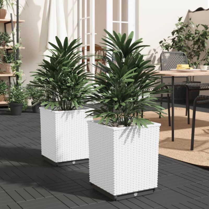 foto del prodotto vidaxl fioriere 2 pz bianche 30x30x37 cm in polipropilene