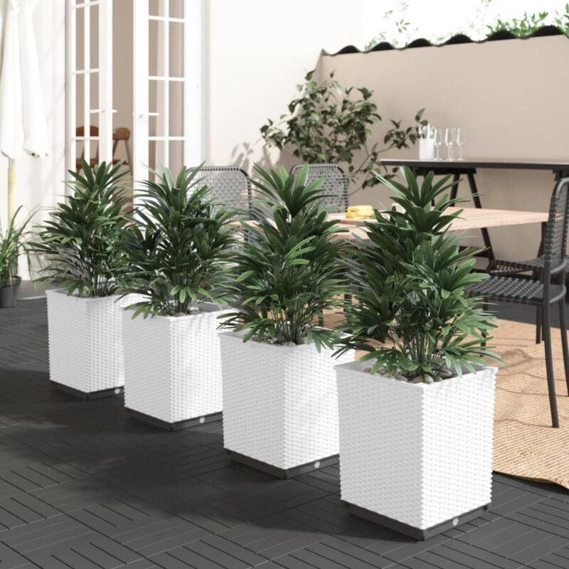 foto del prodotto vidaxl fioriere 4 pz bianche 30x30x37 cm in polipropilene
