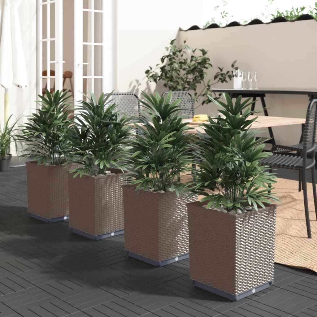 foto del prodotto vidaxl fioriere 4 pz marroni 30x30x37 cm in polipropilene