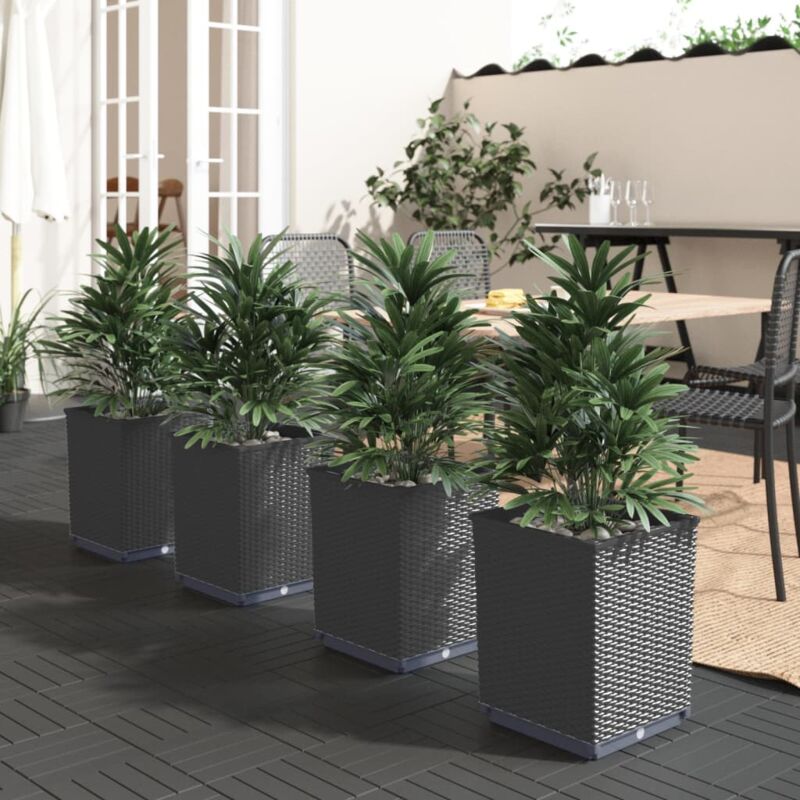 foto del prodotto vidaxl fioriere 4 pz nere 30x30x37 cm in polipropilene