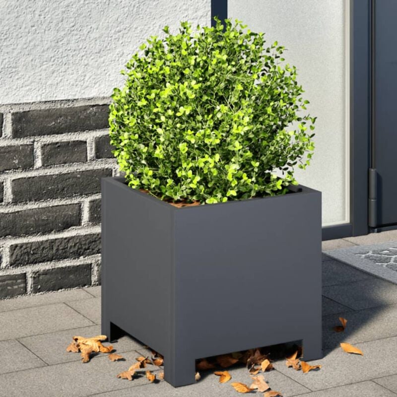 foto del prodotto vidaxl fioriere da giardino 2 pz antracite 30x30x30 cm in acciaio