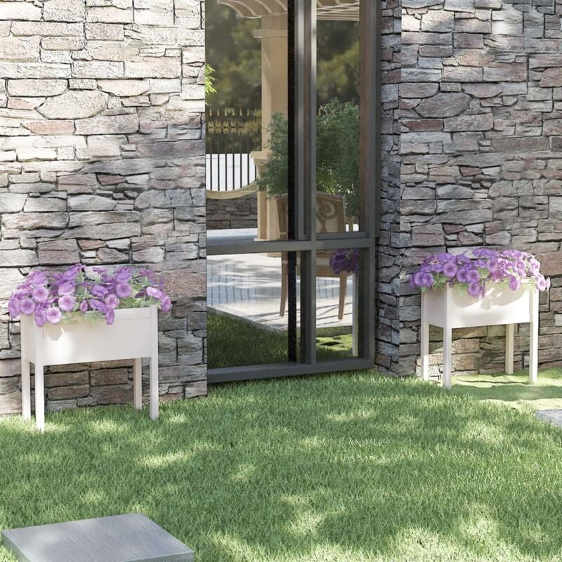 foto del prodotto vidaxl fioriere da giardino 2 pz bianche 70x31x70 cm in legno di pino