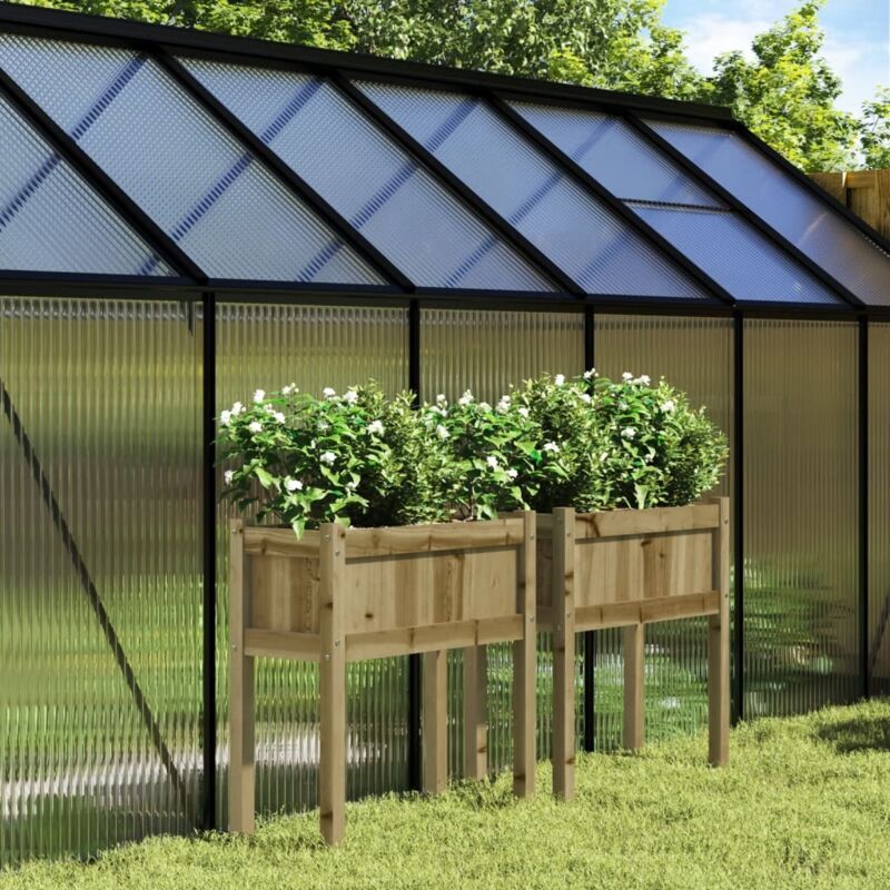 foto del prodotto vidaxl fioriere da giardino 2 pz con gambe in legno di pino impregnato