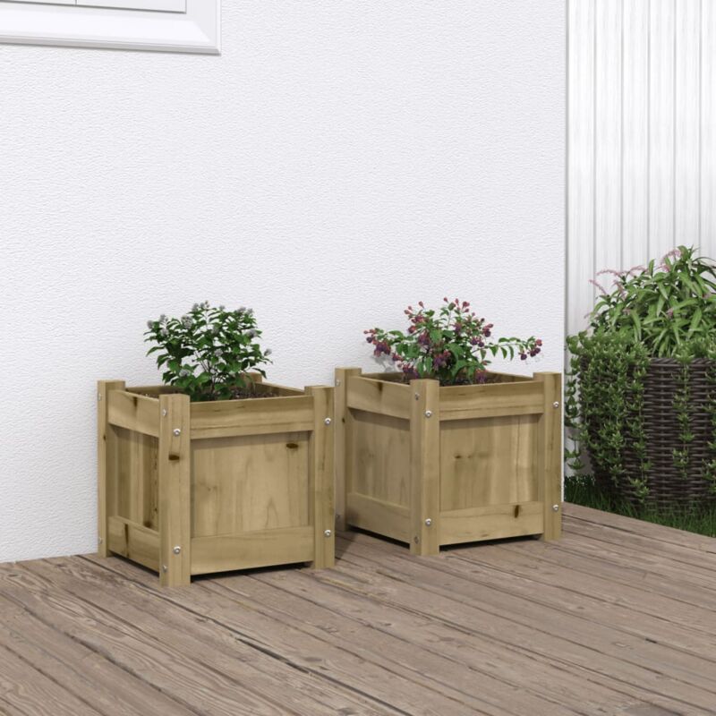 foto del prodotto vidaxl fioriere da giardino 2 pz in legno di pino impregnato