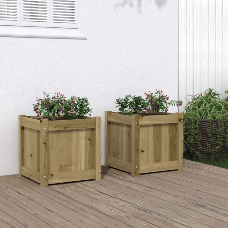 foto del prodotto vidaxl fioriere da giardino 2 pz in legno di pino impregnato