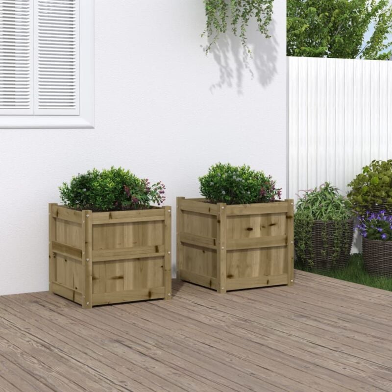 foto del prodotto vidaxl fioriere da giardino 2 pz in legno di pino impregnato