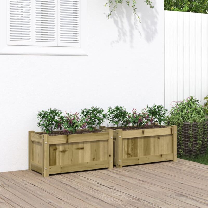 foto del prodotto vidaxl fioriere da giardino 2 pz in legno di pino impregnato