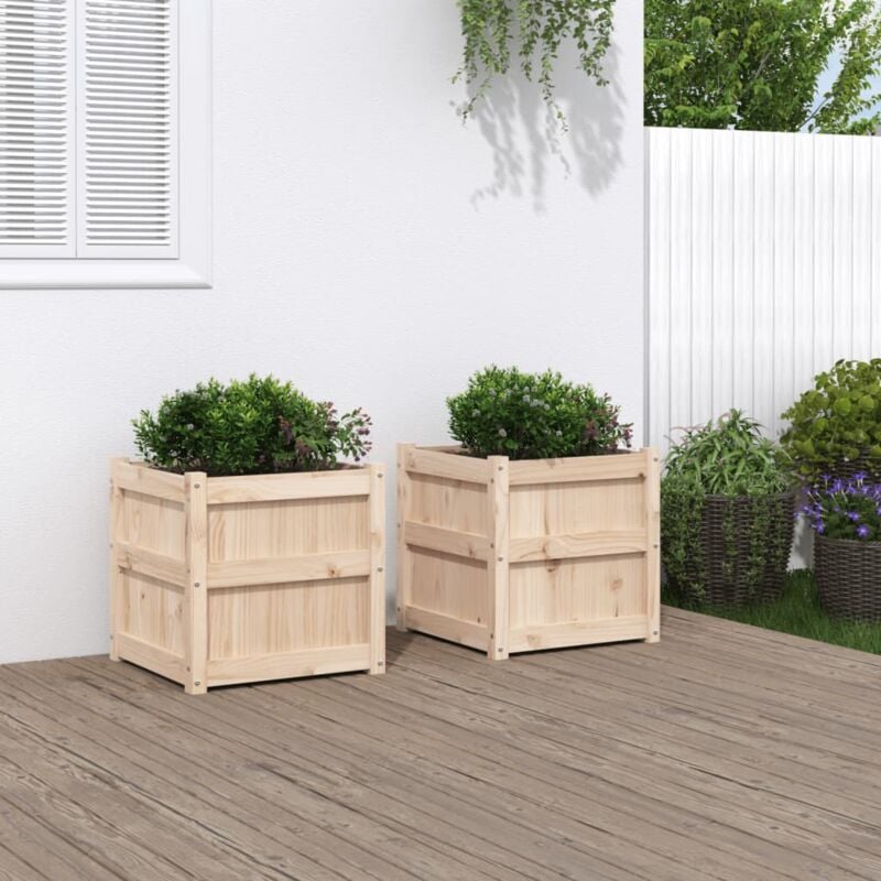 foto del prodotto vidaxl fioriere da giardino 2 pz in legno massello di pino