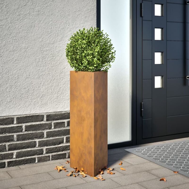foto del prodotto vidaxl fioriere da giardino 2 pz triangolari 30x26x75cm acciaio corten