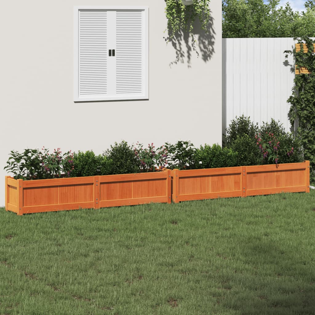 foto del prodotto vidaxl fioriere da giardino 2pz marrone cera legno massello di pino