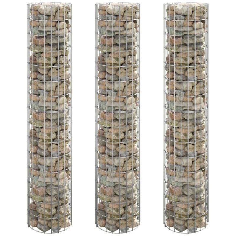 foto del prodotto vidaxl fioriere gabbione circolare 3 pz in acciaio zincato 30x150 cm